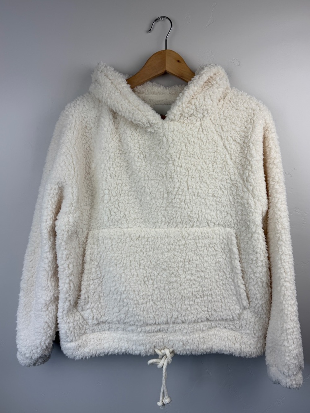 American Eagle Cream Sherpa Hoodie Pullover XS